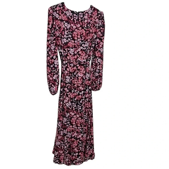 KENSIE pink dress,faux wrap,floral,sz 2, surplice,fairy,romantic,event,whimsical - Picture 4 of 15